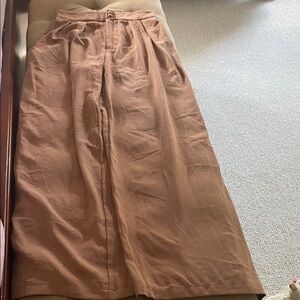 High-Waist Wide Leg Maxi Pants in Clay Brown